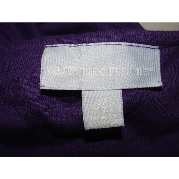 VTG Only Necessities Women’s 3X Purple Floral Embroidered Lounger House Dress - Picture 6 of 10